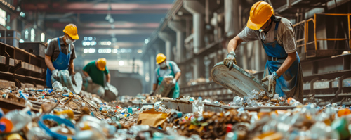 Je verunreinigter der Abfall, desto mehr Arbeit haben diese Herren in der Verwertung.