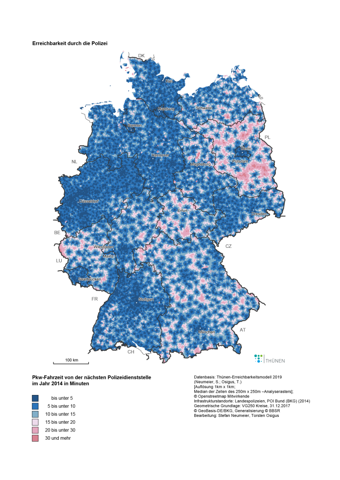 Deutschlandatlas: Polizeipräsenz