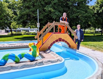 Neu geschaffenes Kinderplanschbecken in Rohr in Niederbayern