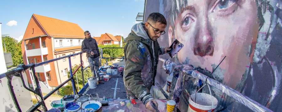 Künstler bei der Arbeit