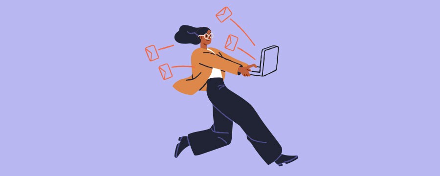 Digitalisierung: Symbolbild Frau mit Laptop