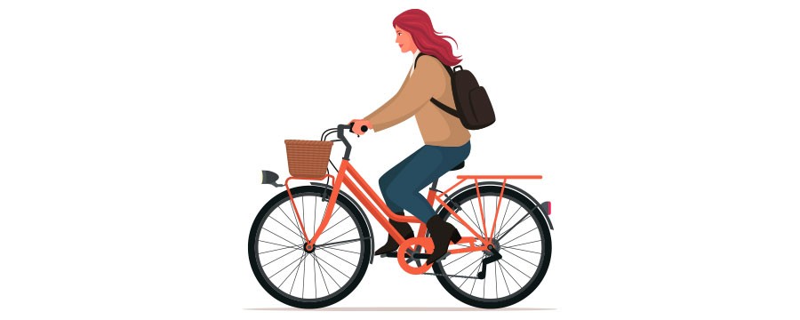 Frau auf Fahrrad Grafische Darstellung 