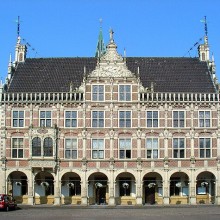 Das historische Rathaus von Bocholt - hier gegen die Morddrohungen fast täglich per Mail ein