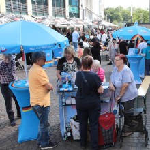 Der Endspurt im Kommunalwahlkampf in NRW läuft - hier eine Kundgebung der AfD in Gelsenkirchen, wo der Partei besonders hohe Wahlergebnisse vorausgesagt werden